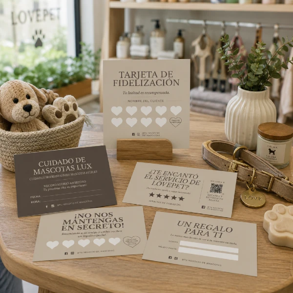 kit editable con tarjetas de fidelizacion para negocios de mascotas